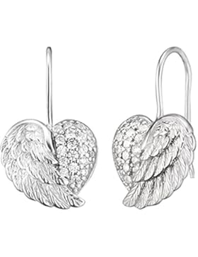 Engelsrufer Damen-Ohrhänger Herz Flügel 925 Silber rhodiniert Zirkonia weiß - ERE-HEARTWING-ZI