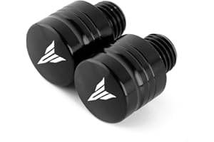BXMOTO Paire de M10X1.25 Vis De Prise De Trou De Miroir CNC aluminium noir pour Yamaha MT07 FZ07 MT09 FZ09 MT10 MT25 MT125 XSR700 XSR900 NMAX 125 X-Max 300 400
