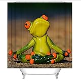 GYMNLJY cortina de la ducha de la rana 3D Impresión espesado Mildewproof resistente al agua de...