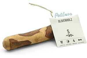 PetLove Drewno do żucia dla psów z drewna oliwkowego • drewniane kości jako zabawka dla psa • Kości do żucia jako pielęgnacja zębów i zabawka do żucia dla psów • Rozmiar: S (60-99 g) • Idealne dla
