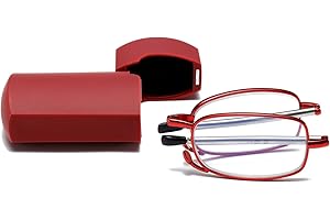 Hubeye Occhiali da lettura Pieghevole Anti-blu da Uomo e Donna con Aste Telescopiche e Cerniela a molla con la Custodia Portatile 2.50