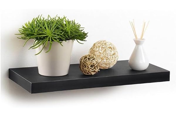 Modul'Home 6RAN791NR Etagère Flottante Panneau/MDF Noir 50 x 22,8 x 3,4 cm