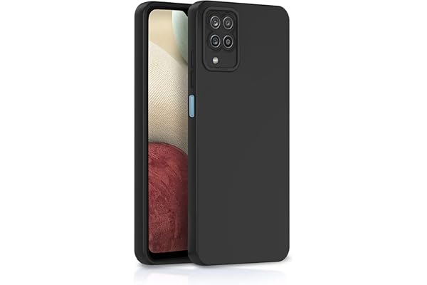 Pikkme Samsung Galaxy M12 / A12 / F12 Back Cover Soft Matte Liquid Silicone TPU Camera Protection Shockproof Slim Back Case for Samsung Galaxy M12 / A12 / F12 (Black)
