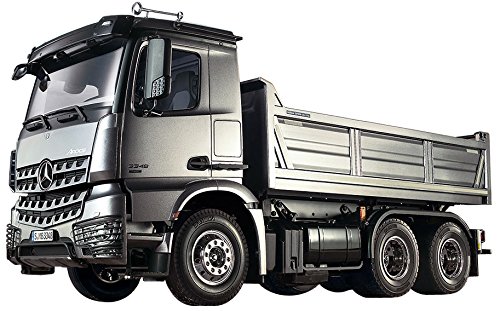 TAMIYA 300056357 MB Arocs 1:14 RC 3348 Hinterkipper 3Achs, Unlackiert