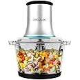Cecotec Picadora ChopBeat 2000 Vindaloo Glass, 500W de Potencia, Pica, Trocea y Corta, Cuchilla de 4 Hojas de Acero Inoxidabl