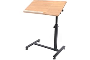 biusgiyeny Laptoptisch Höhenverstellbar Mobiler Betttisch auf Rollen Sofatisch Pflege Beistelltisch höhenverstellbar mit Rollen und Mausablage