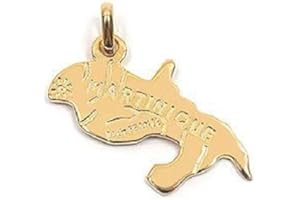 LINE.BIJOUX Pendentif"carte Pays Martinique"plaqué or 750/000 garanti sans nickel