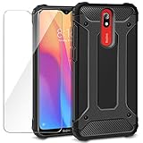 AROYI Coque Xiaomi Redmi 8A / Xiaomi Redmi 8 + Verre trempé Écran Protecteur, TPU Robuste en Silicone + Étui PC Hybrid Double Layer Housse de Protection pour Xiaomi Redmi 8A / Xiaomi Redmi 8 Noir