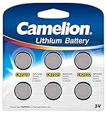 Camelion 13000600 Lithium CR Knopfzellen Set, 6-teilig silber