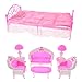 Produktbild Sharplace Puppenhaus Schlafzimmer und Wohnzimmer Möbel Set aus Kunststoff für Barbie Kelly Puppen Zubehör