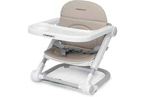 Foppapedretti Seggiolino Alzabimbo Lift, bambini da 6 mesi a 3 anni (fino a 15 Kg), Vassoio Amovibile, Chiudibile e Trasportabile, Borsa Inclusa, Imbottitura Removibile e Lavabile, 3 Altezze, Sand
