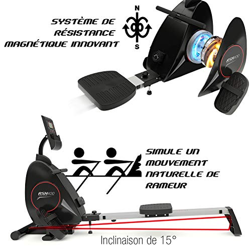 Sportstech RSX400 Rammeur - Marque Allemande de qualité -Video Events & multijoueur APP, Ceinture de fréquence Cardiaque avec rameur pour Votre Maison, Pliable avec 8X magnétorésistance Sportstech RSX400 Rammeur - Marque Allemande de qualité -Video Events & multijoueur APP, Ceinture de fréquence Cardiaque avec rameur pour Votre Maison, Pliable avec 8X magnétorésistance
