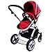 i-Safe System - Red Trio Travel System Pram & Luxury Stroller 3 in 1 Complete With Car Seat
