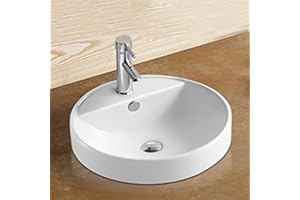 RUE DU BAIN Vasque Semi Encastrable Ronde, 46x46 cm, Céramique, Ego