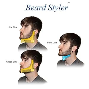 Beard Styling and Shaping Template Comb Tool with attached brush - Image 2