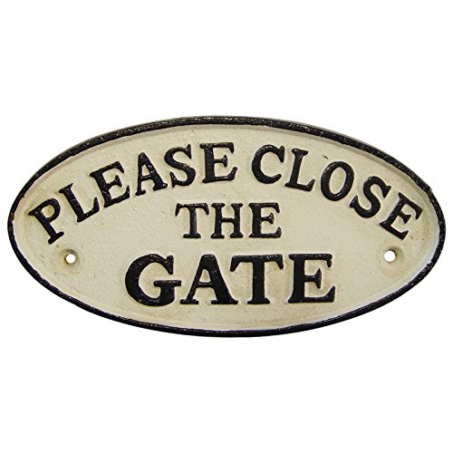 Buy Door Sign Please Close the Gate Door Safety Sign Antique Style Cottage Iron Garden Gate