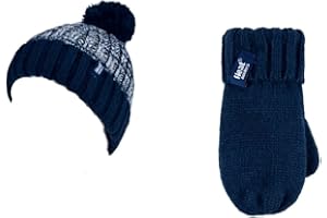 HEAT HOLDERS Wärmehalter für Kinder, Jungen und Mädchen, Thermo-Klassifizierung, Wintermütze und Handschuhe/Fäustlinge, passendes Set
