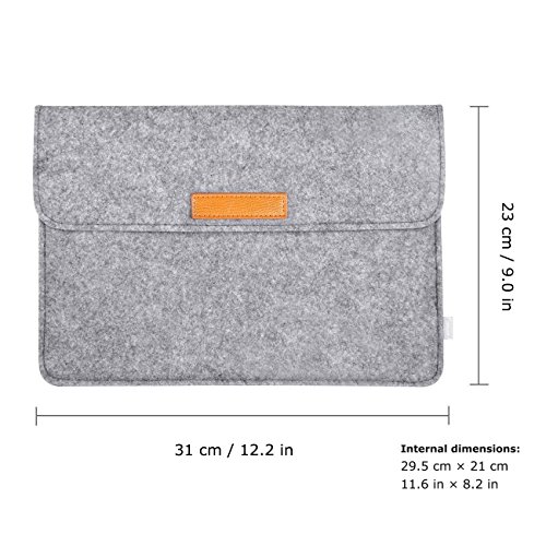 Inateck Microsoft Surface 3 Schutzhülle Filz Sleeve für neues Surface 3 10,8 Zoll 2015 Version, Grau - 2