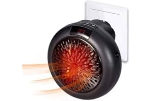 UBOON Mini Estufa Calefactor Eléctrico con Mando HEATER PRO: Calentamiento Rápido y Eficiente (Negro)