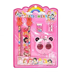 CRAFTY Mix Stationery Kit Set for Kids Birthday Party Return Gifts, Stationary Kit Set (Assorted Pack of 2),25x18x1 Cm