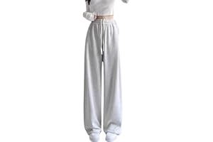 VUNCIO Pantalon Jambe Droite Enfant Fille 4-14 Ans Pantalon De Jogging Ado Fille Taille Elastique Pantalon Ample Fille Pas Cher Casual Vacances Cordon De Serrage Sweatpants