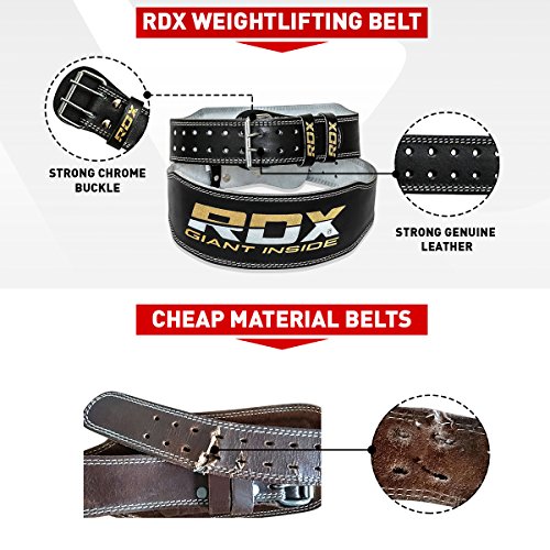 RDX 4″ Rindsleder Fitness Gewichthebergürtel Crossfit Gym Trainingsgürtel Bodybuilding Krafttraining - 4