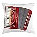 Produktbild Hat family Accordion Throw Pillow Cushion Cover, Squeezebox Eastern European Ethnic Keyboard Pop Dance Melody and Harmony Theme, Decorative Square Accent Pillow Case, 18 X 18 Inches, Multicolor