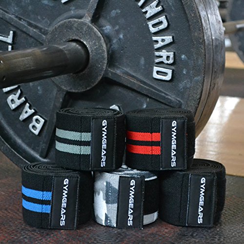 Kniebandage [2er Set mit Klettverschluss] Knee Wraps 200cm – Profi Knie Bandagen für Kraftsport, Bodybuilding, Powerlifting, CrossFit & Fitness – Für Frauen & Männer geeignet – EINFÜHRUNGSPREIS - 6