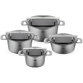 Fissler Phi Collection 8 Par&ccedil;a Cam Kapaklı Tencere Seti Renkli 24 cm