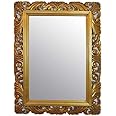 FRAMES BY POST 4FT X 3FT (122cmx92cm) Large Gold Hairdressors Salon Carved Solid Wood Frame Beautiful Antique Design Ornate Shabby Chic Over Mantle Big Wall 24" x 36" Mirror Glass Size
