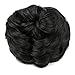 Homgaty Women's Lady Clip in Ponytail Wave Hair Bun Extension Cover Hairpieces Black