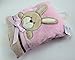 Cute crinkle ear bunny/bear fleece blanket by Soft Touch Neutral (Pink) Bunny
