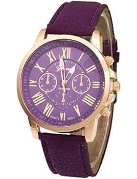 Geneva Kunstleder Armband Armbanduhr (lila)