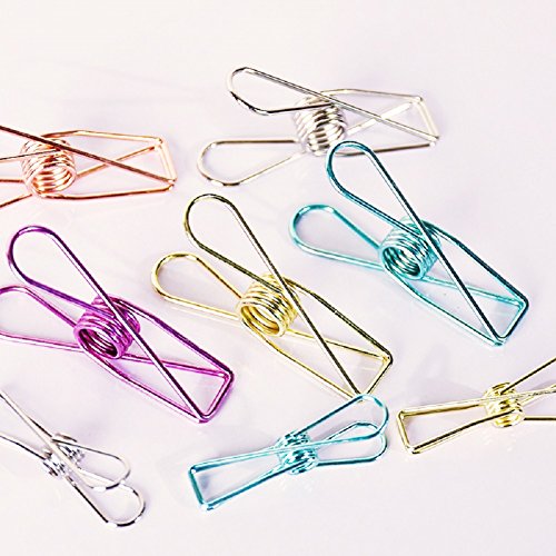 Conjunto de 10  papel Binder Clips Hollow creativo colorido soporte para rollo de papel suministros de oficina 5  colores  tama  o mediano 