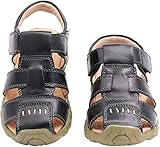  Gaatpot Unisex-Kinder Sandalen Mädchen Jungen Kindersandale Geschlossene Leder Sandale Sommer Sandaletten Lauflernschuhe Schuhe Schwarz 26 EU/26 CN