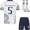 YSGTZY R. Madrid Bellingham #5 Special White Dragon Edition Football Soccer Jersey/Shorts Socks Gift Set Youth Sizes