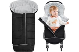 KUWUNG Chanceliere Universelle pour Poussette, Chanceliere Bebe Poussette avec Fermeture éclair et Cordon réglable, Chanceliere Bebe Cosy,Couverture Poussette Bebe Hiver,Chancelière Poussette Hiver