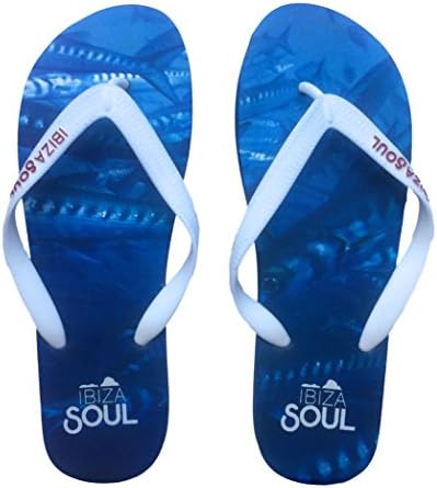 Ibiza Soul Mens Gents Boys Unisex Flip Flops Holiday Summer Toe Post Beach Soft Rubber Comfortable Durable Thong Shoes Size 7 8 9 10 11 12 (UK 7/8, Barracuda)