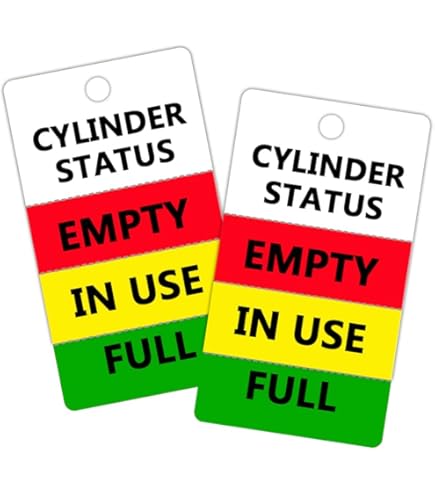 Cylinder Status Sign Tags,Perforated Labels With Ropes,3x3 - View #3