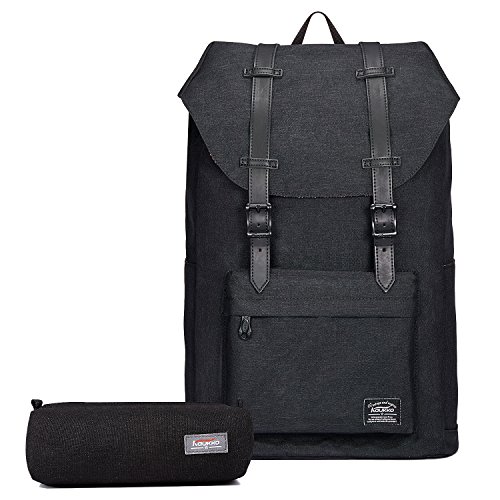 Rucksack Damen Herren Vintage KAUKKO Reiserucksack Studenten Rucksack Laptop Rucksack f  r 14  Notebook L  ssiger Daypacks Schultaschen of 2 Side Pock