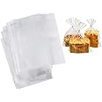 Outgeek 100PCS Bakery Bag Clear Creative Multipurpose Bread Bag Loaf Bag for Baking Shop
