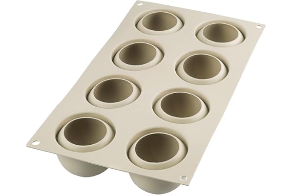silikomart | Moule en silicone pour SWEET TRUFFLE Monoportions, antiadhésif, 8 Monoportions, Lot de 1 Moule à gâteau, Design 3D, Ø 62 h 52 mm, Volume 960 ml, Made in Italy