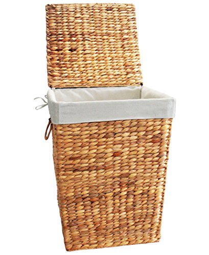 KMH®, 2er Set Wäschekörbe aus Wasserhyazinthe – Farbe: natur (#204023) - 3