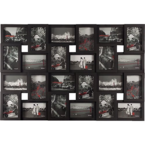 Smartfox Bilderrahmen Fotorahmen Collage für 24 Bilder im Format 10x15 cm in Schwarz
