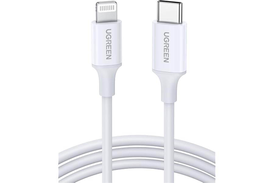 UGREEN Lightning Cable 1M iPhone Charger Cable, [MFi Certified] USB C to Lightning Type C Power Delivery PD 20W Charging Wire