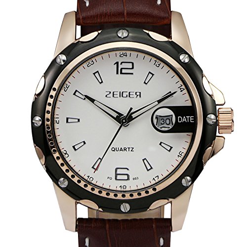 ZEIGER Herrenuhr Armbanduhr Braun Analog Quarz Herren Uhr Luxus Herrenuhr Datum W314 ZEIGER Herrenuhr Armbanduhr Braun Analog Quarz Herren Uhr Luxus Herrenuhr Datum W314
