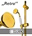 Produktbild ATCO® Nostalgie Handbrause gold Duschkopf Brausestange Seifenschale L=ca. 60 cm
