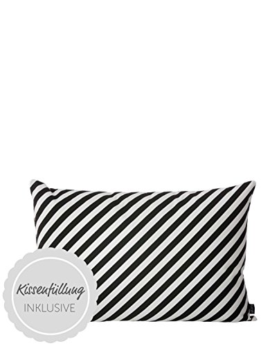 Ferm Living Kissen 40 x60 cm schwarz weiß gestreift Black Stripe Cushion