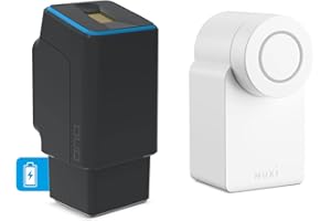 EKEY UNO 200324 Czytnik linii papilarnych z akumulatorem, w tym Nuki Smart Lock (4. generacji) biały, Zestaw doposażenia na akumulator do wszystkich standardowych drzwi, czarny