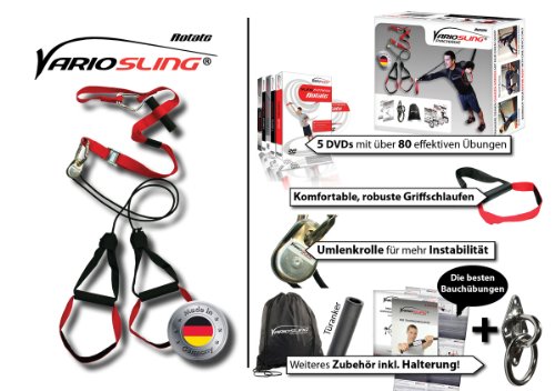 Variosling® Sling Trainer mit PROFI Umlenkrolle inkl. Schlingentrainer DVD, Türanker, Poster MADE IN GERMANY - 2